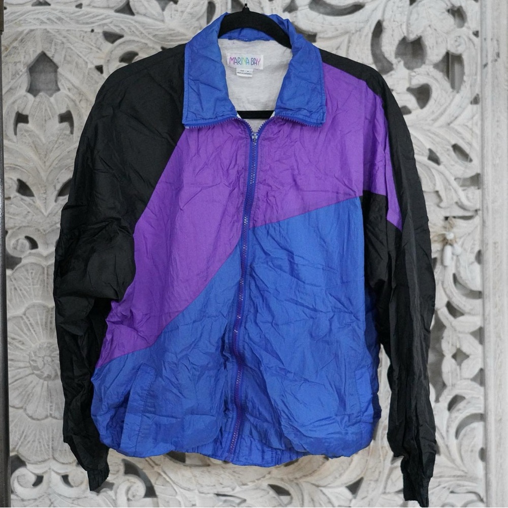 Vintage 80s/90s Marina Bay Windbreaker Jacket (Medium)